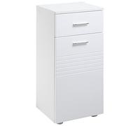kleankin Armario Auxiliar de Baño Mueble de Baño de Suelo con Puerta Cajón y Estante Ajustable para Salón Dormitorio Aseo 35x30x77,5 cm Blanco