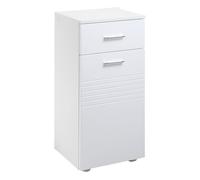 kleankin Armario auxiliar de baño con puerta, cajón y estante ajustable Blanco 35x30x77,5 cm