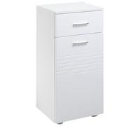 Kleankin Armario Auxiliar de Baño Mueble de Baño de Suelo con Puerta Cajón y Estante Ajustable para Salón 35x30x77,5 cm Blanco Aosom España
