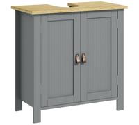 kleankin - Mueble para Lavabo, Mueble de baño bajo Lavabo, 2 Puertas, Estante Ajustable, 2 Pisos en el Interior, Asas de PU, 60 x 30 x 60 cm, Color Gris