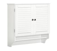 kleankin Armario Baño de Pared 2 Puertas de Persiana 60x23x60 cm Blanco