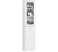 kleankin Armario de Baño Alto Delgado con Cajón 40x27x171,5 cm Blanco