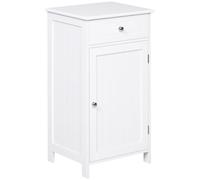 kleankin Armario de Baño con 1 Cajón 1 Puerta y Estante Ajustable Interior Mueble de Almacenaje para Salón Cocina 43x34x77 cm Blanco Aosom España