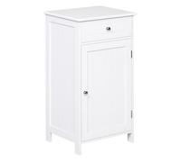 kleankin Armario de Baño con 1 Cajón 1 Puerta y Estante Ajustable Interior Mueble de Almacenaje para Salón Cocina 43x34x77 cm Blanco Aosom España