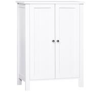 kleankin Armario de Baño con 2 Puertas y 2 Estantes Ajustables Interiores Mueble Auxiliar de Almacenaje para Salón Cocina Antivuelco 60x30x80 cm Blanco