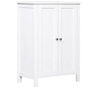 kleankin Armario de Baño con 2 Puertas y 2 Estantes Ajustables Interiores Mueble Auxiliar de Almacenaje para Salón Cocina Antivuelco 60x30x80 cm Blanco