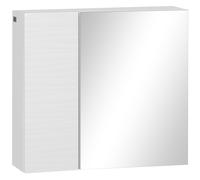 kleankin Armario de Baño con Espejo 2 Puertas y Estantes Ajustables Mueble de Baño para Colgar 48x15x45 cm Blanco Aosom España