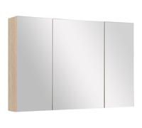 kleankin Armario de Baño con Espejo 3 Puertas Estantes Ajustables Estilo Moderno 90x60x13.5 cm Roble Aosom España