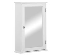 Kleankin armario de baño con espejo armario con espejo para baño con 1 estente de almacenamiento mueble para baño estilo moderno 41x14x60 cm blanco 14 cm