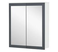 Kleankin armario de baño con espejo armario de baño para colgar mueble de baño suspendido con 2 puertas de vidrio y estantes ajustables 69x17x75,5 cm blanco 17 cm