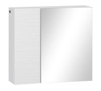 Kleankin armario de baño con espejo, armario de pared con 2 puertas, estantes ajustables, mueble de baño colgar, 48x15x45 cm, blanco