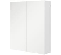 kleankin Armario de Baño con Espejo de Pared con 2 Puertas y Estante Ajustable Cierre Suave 60x15x70 cm Blanco