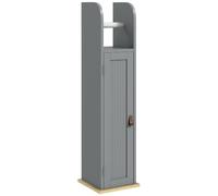 kleankin Mueble de sala de baño soporte papel higiénico con armario y estantes ajustables 20 x 20 x 80 cm gris