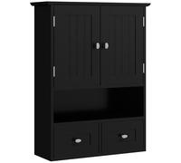 kleankin Armario de Baño de Pared Armario Colgante 50,8x17,8x66 cm Negro