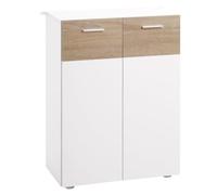 kleankin Armario de Suelo para Baño con 2 Puertas Madera 60x30x85 cm Blanco | Estantes Interiores Ajustables, Mueble Auxiliar Multiusos, para Salón Cocina Comedor
