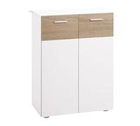 Kleankin armario de suelo para baño con 2 puertas y estantes interiores ajustables mueble auxiliar de madera multiusos para salón cocina comedor 60x30x85 cm blanco