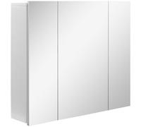 kleankin Armario Espejo Baño 3 Puertas Estantes Ajustables Blanco 70x15x60 cm Aosom España