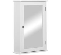 kleankin Armario Espejo Baño con 1 Estente de Almacenamiento 41x14x60 cm Blanco Aosom España