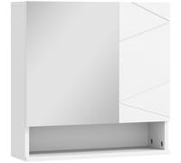kleankin Armario espejo mural para baño armario de almacenamiento 2 puertas 55 x 17 x 55 cm blanco Aosom España