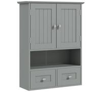 kleankin Armario Mural para baño 2 cajones 2 Puertas 20x7x26 Gris | Armario de medicinas moderno, estante abierto, almacenaje sobre el inodoro, sala de estar, cocina