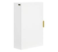 Kleankin armario para baño de pared moderno mueble para baño suspendido con 1 asa de acero y estantes ajustables para cocina 40x15x60 cm blanco 60 cm