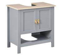 kleankin Armario para Debajo de Lavabo con 2 Puertas y Estante Interior Ajustable Mueble Auxiliar de Almacenamiento 60x30x60cm Gris Aosom España