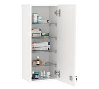 kleankin Botiquín de Pared de Primeros Auxilios 30x20x70 cm Blanco | Botiquín de Medicinas de 5 Niveles, Estantes Ajustables de Vidrio, Cerradura, 2 Llaves, Baño, Cocina, Casa