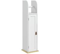 kleankin Columna de Baño Armario de Baño con Puerta 20x20x80 cm Blanco
