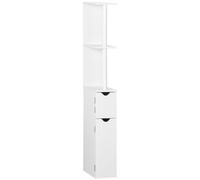 Kleankin columna de baño mueble de baño con puertas y estantes abiertos armario de baño estilo moderno 15,2x29,8x118 cm blanco 29.8 cm