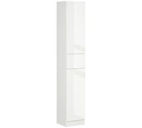 kleankin Columna de Baño Moderna con 1 Cajón 5 Estantes Abiertos Mueble Auxiliar Almacenaje 30x28x170cm Blanco Elegante Aosom España