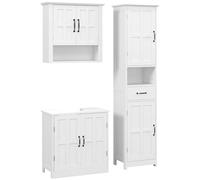 kleankin Conjunto de Baño con Columna y Armario de Pared Moderno Blanco