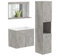 kleankin Conjunto de Muebles de Baño de Pared de 3 Piezas Gris