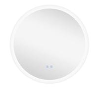 Kleankin espejo baño con luz redondo, ø60 cm, espejo de pared con 3 colores de luz, brillo regulable, función antivaho, función de memoria, interruptor táctil, ip44, plata 3 cm