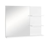 kleankin Espejo de Baño con 3 Estantes Incorporados 60x10x48 cm Blanco