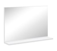 kleankin Espejo de Baño de Pared con Estante Abierto Estilo Moderno para Entrada Pasillo 60x12x40 cm Blanco