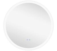 kleankin Espejo Baño con Luz Redondo 3 Colores de Luz IP44 Ø70 Plata | Espejo de Pared, Brillo Regulable, Función Antivaho, Función de Memoria, Interruptor Táctil