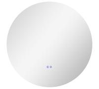 kleankin Espejo redondo luminoso LED de baño 80 cm mural con interruptor táctil sistema antivaho Aosom España