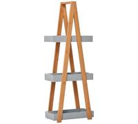 kleankin Estantería de Baño de Bambú con 3 Estantes Estantería de Almacenaje Estantería de Madera en Forma de A 30x18x81 cm Natural y Gris