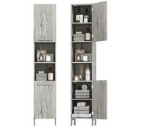 kleankin Mueble Auxiliar Armario Alto para Baño Gran Almacenamiento con Zonas Abiertas y Cerradas 30x32x172.5 cm Aosom España