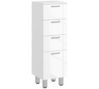 kleankin Mueble Auxiliar Baño Moderno Armario de Baño con 4 Cajones y 4 Patas para Salón Dormitorio Carga 30 kg 30x30x93cm Blanco Aosom España