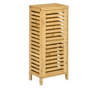 Kleankin mueble auxiliar de baño de bambú armario de baño moderno con estantes ajustables mueble de almacenaje para salón cocina antivuelco 30x19,9x70 cm natural