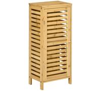 kleankin Mueble Auxiliar de Baño de Bambú Armario de Baño Moderno con Estantes Ajustables Mueble de Almacenaje para Salón Cocina Antivuelco 30x19,9x70 cm Natural