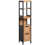 kleankin Mueble Auxiliar para Almacenaje de Baño Armario Alto para Baño con Estantes y Cajones 30x30x144.3 cm Aosom España