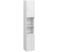 kleankin Mueble columna de baño 2 armarios con estantes ajustables + 2 nichos 30x30x181,5 cm Blanco Aosom España