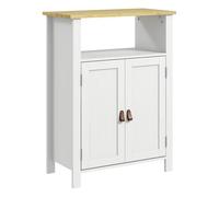Kleankin mueble de baño armario de baño con 2 puertas compartimento abierto y estantes ajustables mueble auxiliar de baño moderno 60x30x80,5 cm blanco