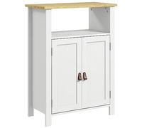 Kleankin mueble de baño armario de baño con 2 puertas compartimento abierto y estantes ajustables mueble auxiliar de baño moderno 60x30x80,5 cm blanco