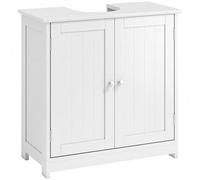 kleankin Mueble de baño bajo lavabo - Mueble bajo lavabo - Armario de 2 puertas con estante - dim. 60 x 30 x 60 cm, MDF blanco