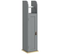 kleankin Mueble de sala de baño soporte papel higiénico con armario y estantes ajustables 20 x 20 x 80 cm gris
