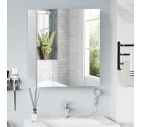 kleankin Mueble de Baño con Espejo Mueble de Pared 70x15x60 cm Blanco