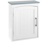 Kleankin Mueble de baño suspendido armario botiquín mural almacenamiento de baño con puerta y estante ajustable 41x18,5x52 cm Blanco Aosom España